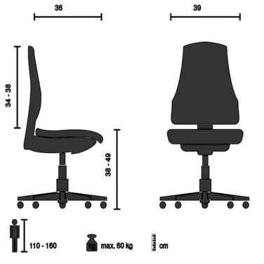 Дитячий офісний стілець KID COLORE з тканиною рожевого кольору hjh OFFICE