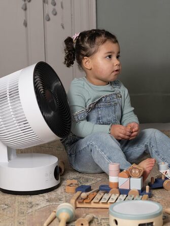 Вентилятор підлоговий MeacoFan Sefte® з пультом, 3D-коливанням та нічним режимом - тихий (25 дБ), висота регулюється, таймер, для спальні та вітальні, 3 роки гарантії