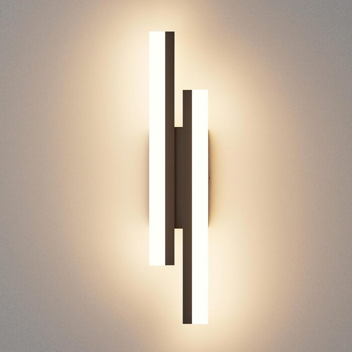 Світлодіодний настінний світильник Klighten 40 см, 12 Вт, 850 Лм, сучасна декоративна LED бра для спальні, вітальні, коридору, сходів, тепле біле світло 3000K, чорний