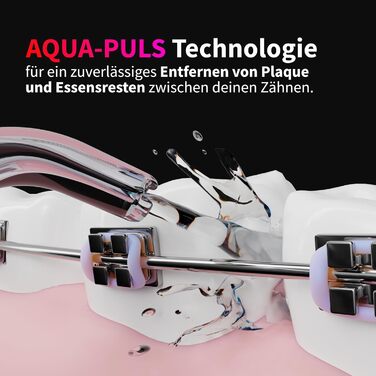 Munddusche AQUADENT A2 | Бездротова | Для дому та в дорогу | Water Flosser | Ефективне очищення міжзубного простору | 3 програми | Чорний