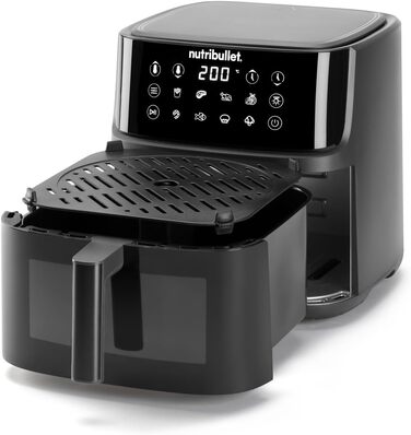 Аерофритюрниця nutribullet Crisplite NBA0611DG, 6л, 1700Вт, сенсорне керування, 6 програм, без PFAS, чорна матова