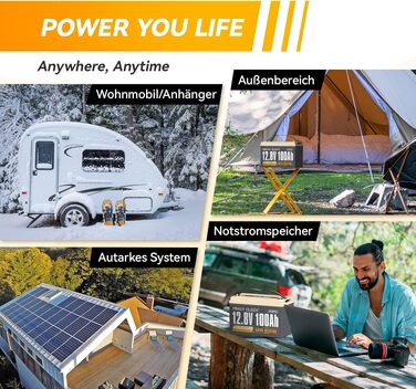 LiFePO4 акумулятор Power Queen 12V 100Ah з підігрівом для кемперів та будинків на колесах (12V100Ah-HEAT)