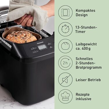 Хлібопічка Panasonic SD-PN100KXE Mini: компактна, 18 програм, безглютенова випічка, подвійні датчики температури