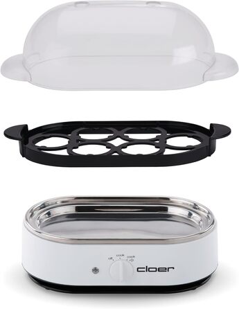 Яйцеварка Cloer 6081 з аудіосигналом, пластик, біла