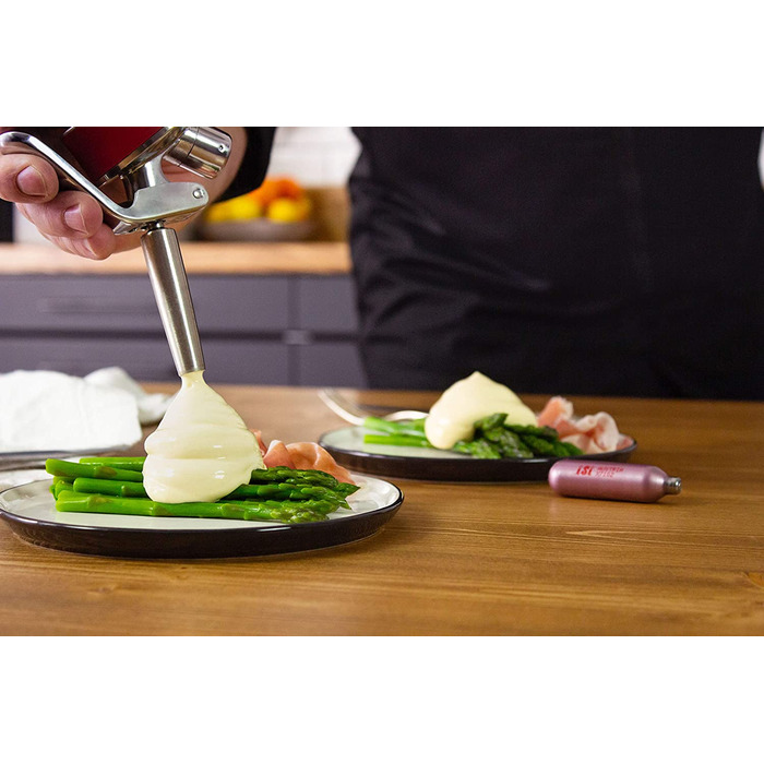 Сифон для збивання вершків iSi Gourmet Whip Plus 500 мл з нержавіючої сталі, для вершків, соусів, супів, еспум і десертів, сумісний з капсулами iSi
