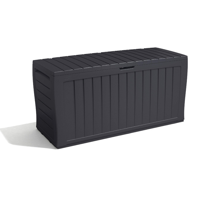 Скриня для зберігання Keter Marvel Plus 270л, сіра, водонепроникна, з сидінням, для саду, тераси, балкону