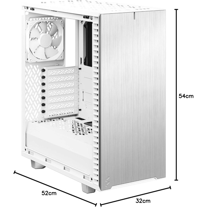 Корпус Fractal Design Define 7 Compact Білий, алюміній/сталь, ATX, тихий, з загартованим склом, середньоформатний, для ПК