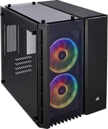 Корпус для ПК Corsair Crystal 280X RGB, micro-ATX, загартоване скло, чорний, підсвітка LED