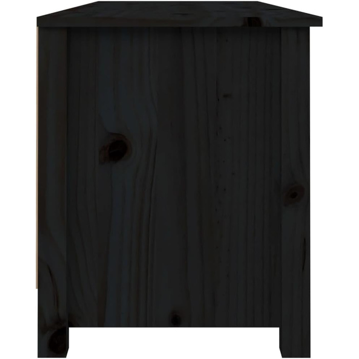 Стійка для взуття vidaXL з сидінням, чорна, масив сосни, 110x38x45.5 см, для коридору та передпокою, з великим місцем для зберігання
