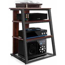 Стійка-полиця для Hi-Fi техніки, 4 рівні, метал + дерево, 61x53,5x78,5 см