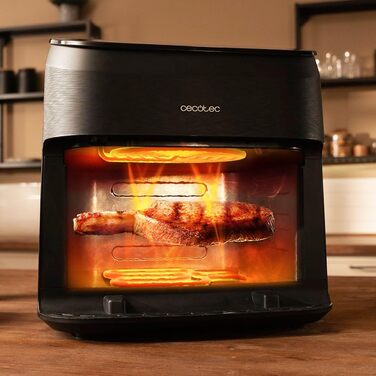 Аерофритюрниця-гриль Cecotec Cecofry&Grill Smokin' 6500 Plus 8.5Л, 2200 Вт, з функцією копчення, вікном та гриль-панеллю, чорна