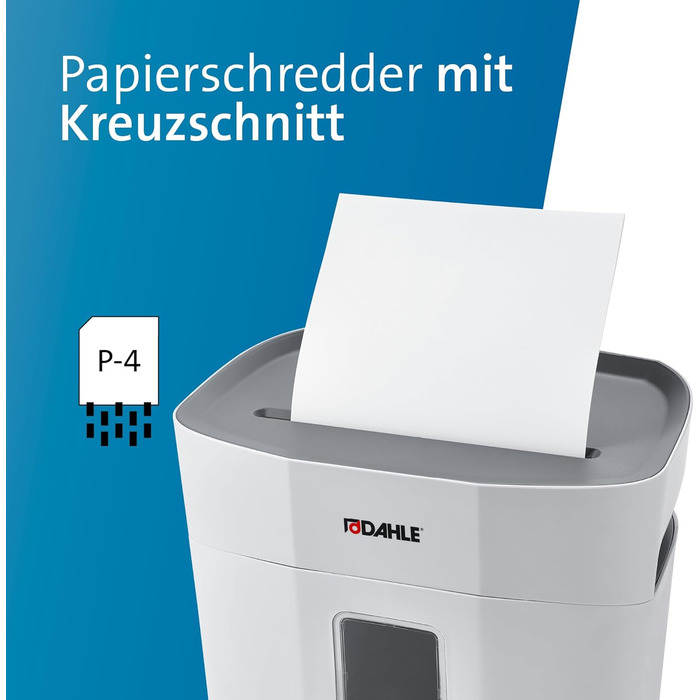 Шредер Dahle PaperSAFE PS 120: 8 листів, P4, частинковий різак, без масла, 12 л, сірий