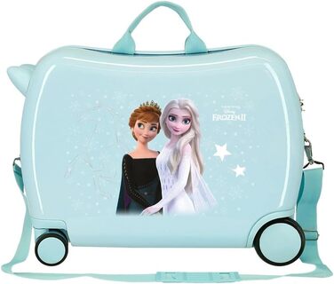 Дитячий валіз Disney Frozen, блакитний, 50x38x20 см, жорсткий пластик, 34 л, 1,8 кг, 4 колеса, ручна поклажа