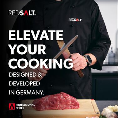 REDSALT інноваційна біо дошка для нарізання з бамбука та дерева, рифлена, реверсивна, 42x30x2,5 см, FSC, екологічна, для кухні та гриля, подарунок