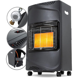 Газовий обігрівач Heidenfeld Inferno GH100, 4200 Вт, для приміщень, для балонів до 15 кг, чорний (Газовий балон не входить у комплект)