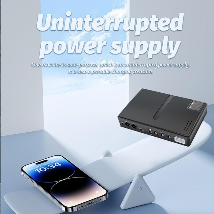 Mini UPS із захистом від перебоїв живлення, USB, 18 Вт, DC USV, батарея-резерв для камери, роутера, оптичного модему, 15 В, 24 В, POE, 5 В, 9 В, 12 В (EU-штекер)