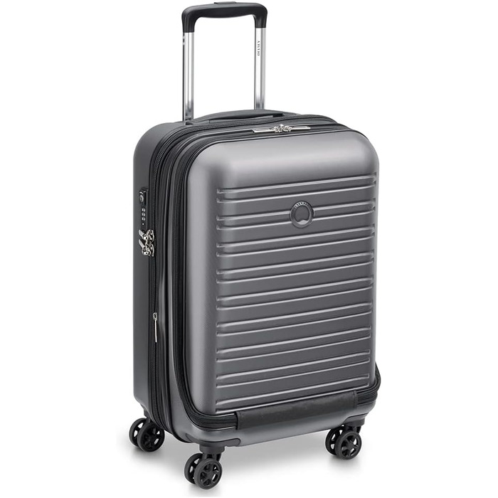 Валіза DELSEY PARIS Segur Slim Line 2.0 на 4 колесах, сіра, розмір L, для ручної поклажі