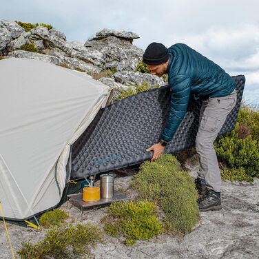 Naturehike ультралегка самонадувна туристична ізомат для кемпінгу 3,8 R, міцний надувний килимок для походів, трекінгу, альпінізму, бекпекінгу, прямокутний, чорний, стандартний розмір