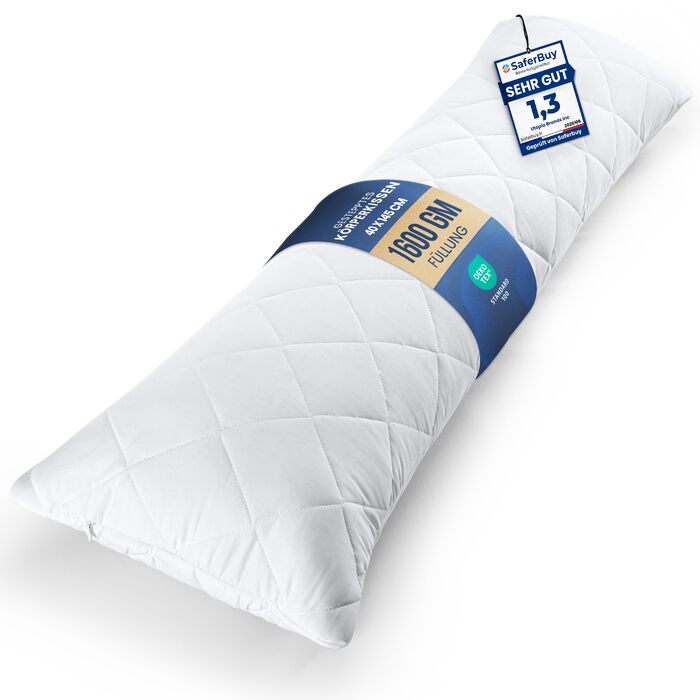 Подушка для вагітних та сну Utopia Bedding, стегана подушка-обіймашка для сну на боці, м'який поліестер, 40x145 см, біла