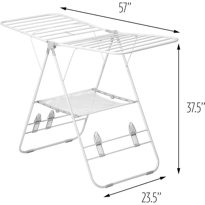 Сушарка для білизни Honey-Can-Do, металева, складна, 162.6x59.7x106.7 см, біла