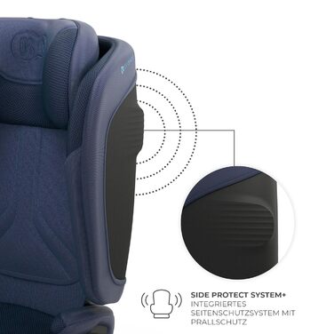 Автокрісло Kinderkraft UNITY 2 i-Size, 100-150 см, 3,5-12 років, регульована підголівник, AIR FLOW, 5 положень спинки, блакитне