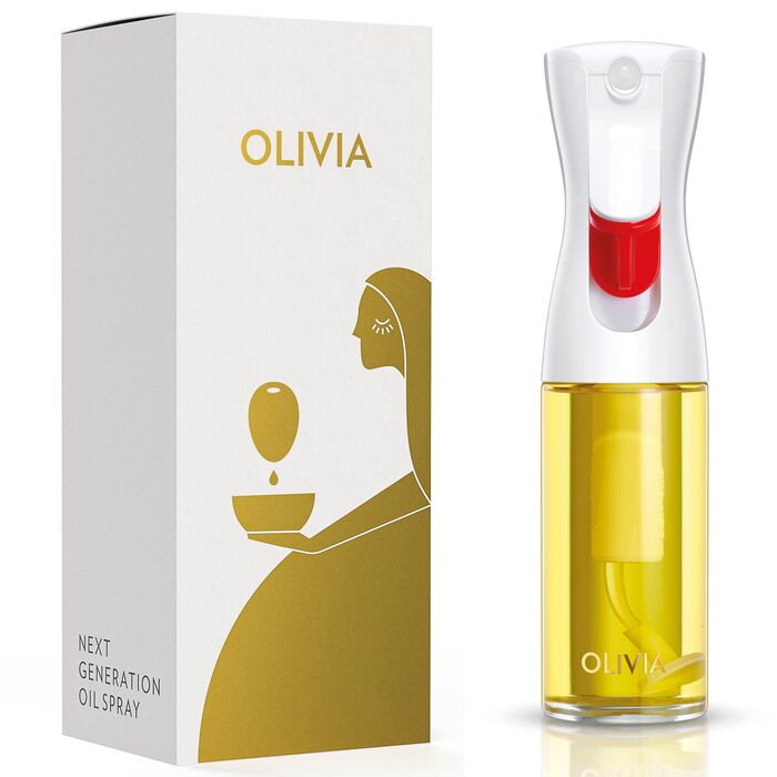 Скляний розпилювач для олії FLAIROSOL OLIVIA 130 мл — універсальний дозатор з контролем порцій для приготування їжі, салатів, гриля та випічки (Золотий)