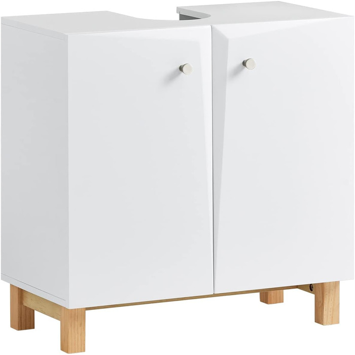 SoBuy BZR92-W Тумба під умивальник для ванної кімнати, біла, 60x60x30 см