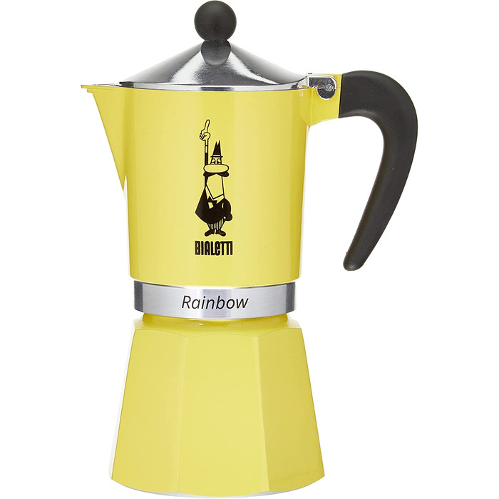 Кавоварка Bialetti Rainbow 4983, алюмінієва, жовта, на 6 чашок