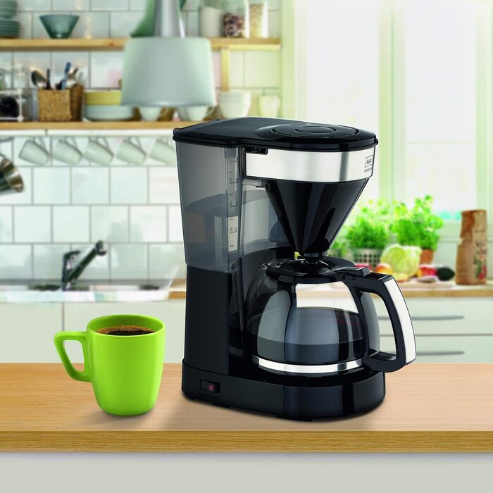 Кавоварка фільтраційна Melitta Easy Top з глечиком, 10 чашок, чорна, функція захисту від капання