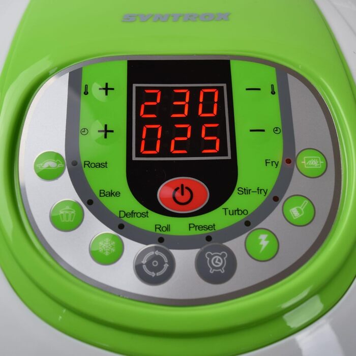 Аерофритюрниця Syntrox Germany Turbo, 10 л, LED-дисплей, без жиру, зелена