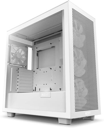 Корпус для ПК NZXT H7 Flow RGB білий, ATX Mid-Tower, з USB-C, сітчаста передня панель, загартоване скло, 3 вентилятори F-Series 140мм RGB, підтримка водяного охолодження