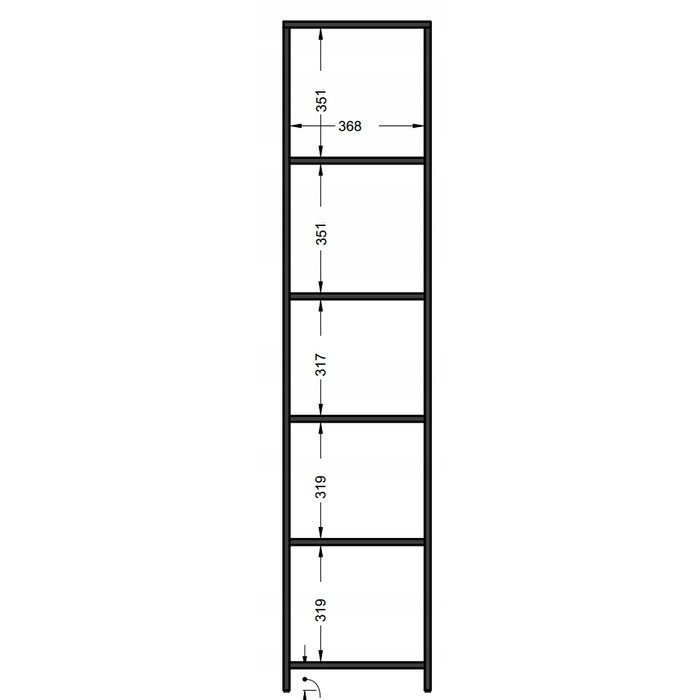 Стелаж Matkam, 40 x 182 x 35 см, білий