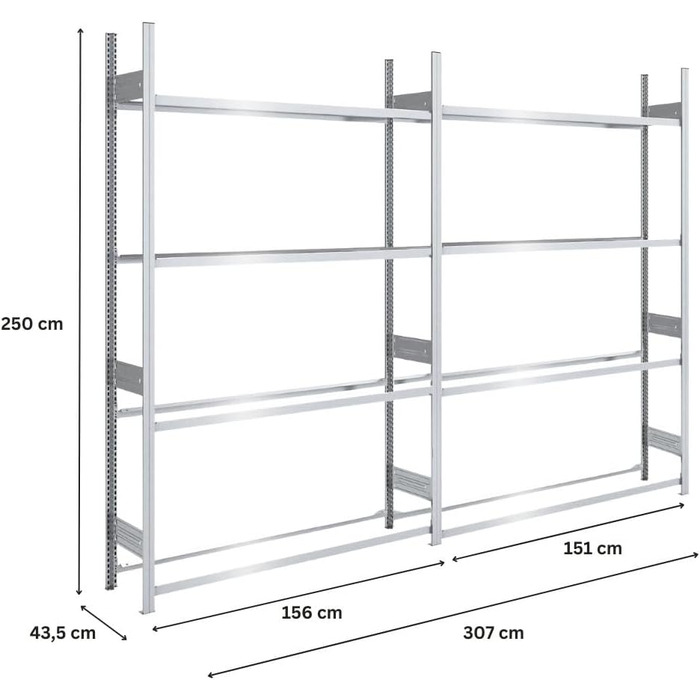 Стійка для шин PROREGAL PROEGAL, німецька якість, 200x100x43 см, 3 яруси, вантажопідйомність 150 кг, до 5 шин на ярус. Ідеально для гаража.