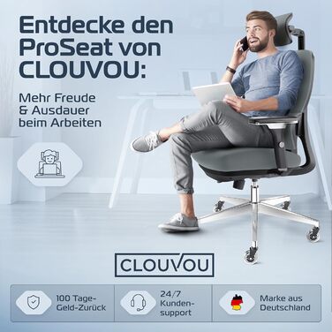 Ергономічне крісло BrightSeat Bürostuhl – регульоване офісне крісло для дому та офісу | Комп'ютерне крісло, ігрове крісло | BrightSeat (Антрацит)