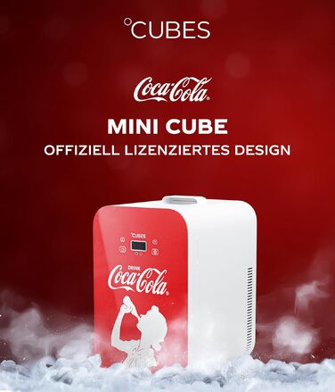 Автомобільний міні-холодильник Coca-Cola °CUBES 9,3л з LCD-дисплеєм та скляними дверцятами, 12В/220В