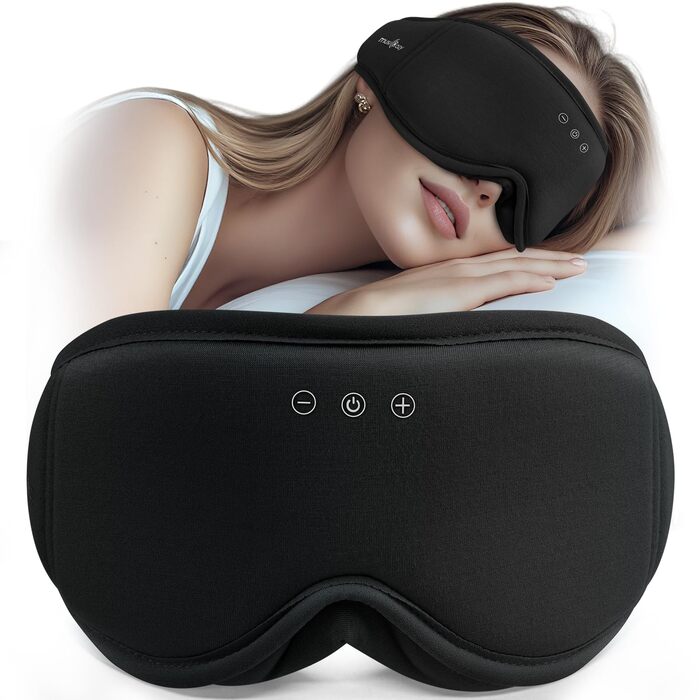 Маска для сну з навушниками Musicozy | 3D маска для сну з Bluetooth 5.4, м'яка бамбукова тканина, для подорожей та відпочинку
