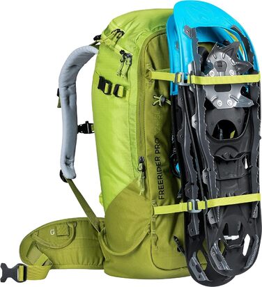 Жіночий туристичний рюкзак Deuter Freerider Pro 32+10 л, для лижних турів, зелено-жовтий