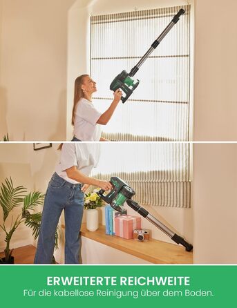 Пилосос Vactidy Blitz V8 бездротовий, 25КПа, знімний акумулятор, до 35 хв роботи, для прибирання шерсті тварин та твердих підлог, зелений