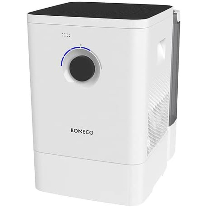 Зволожувач повітря BONECO W400 знімний бак 12 л, для кімнат до 60 м², дуже тихий 25 дБ, режими SLEEP і BABY, керування через додаток, мийка повітря, білий