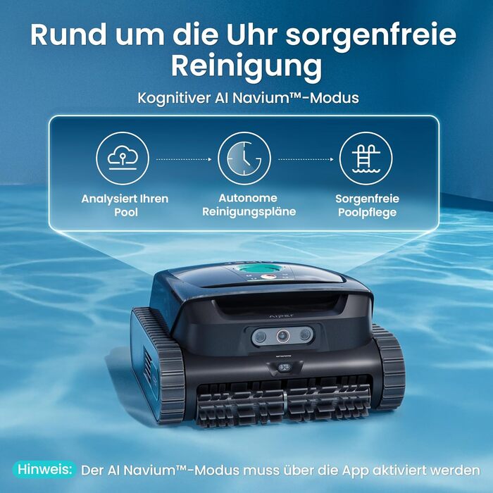 Робот-пилосос для басейну Aiper Scuba V3 з акумулятором, для стін та дна, з інтелектуальним баченням, фільтром 3 мкм, для басейнів до 200 м² сірий
