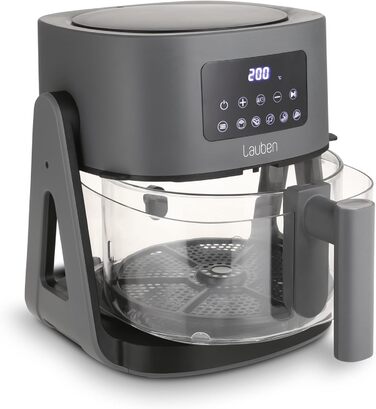 Аерофритюрниця Lauben Glass&Grill 3в1 5500BG, 5,5 л, скляний кошик, 6 програм, гриль і сковорода