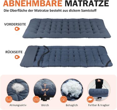 Складане польове ліжко ATORPOK SHOP для кемпінгу, до 200 кг, з бічною кишенею, портативне гостьове ліжко для дому, саду, подорожей, кемпінгу та відпочинку