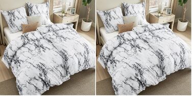 Комплект постільної білизни BEDSURE з мікрофібри 4 предмети, 135x200 см, сірий з гілками (2 наволочки 80x80 см)