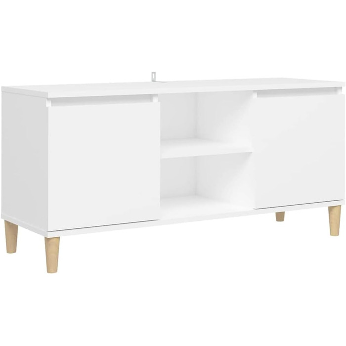 vidaXL ТВ-тумба з масивними ніжками, комод, білий, 103,5x35x50 см