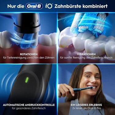 Електрична зубна щітка Oral-B iO Series 2, чорна (набір: 2 щітки Night Black та Calm Pink, 3 насадки, футляр)