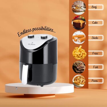 Аерофритюрниця Just Perfecto 3,5 л, 1200 Вт, 7 програм, до 200°C, без олії, для картоплі фрі, здорове приготування