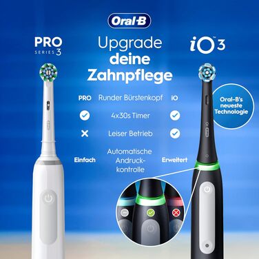 Електрична зубна щітка Oral-B PRO 3 3000, чорна (1 щітка + 2 насадки)