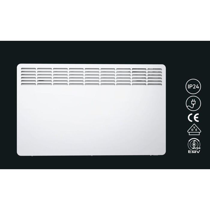 Електричний конвектор AEG WKL 1505, 1500 Вт, енергоощадний, для 20 м², LCD-дисплей, таймер, білий, металевий корпус