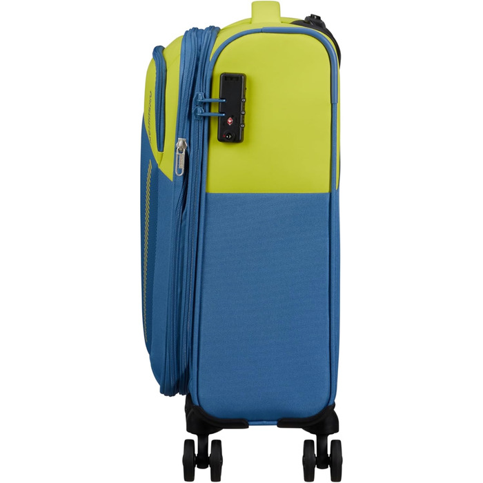 Валіза American Tourister Daring Dash Spinner S, розширювана, 55 см, 39/46 л, зелено-синя, ручна поклажа