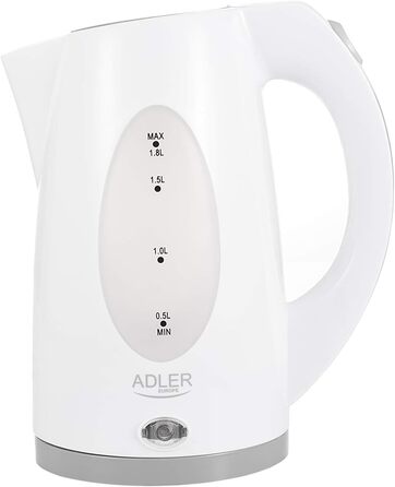 Електрочайник Adler AD 1208, 1,8 л, білий/сірий